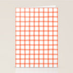 Red geometric plaid gingham pattern Stationery Card Gallery Image 2