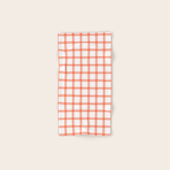 Red geometric plaid gingham pattern Bath Towel Gallery Image 1