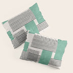 Stripes and Square Green Composition - Abstract Pillow Sham Gallery Image 3