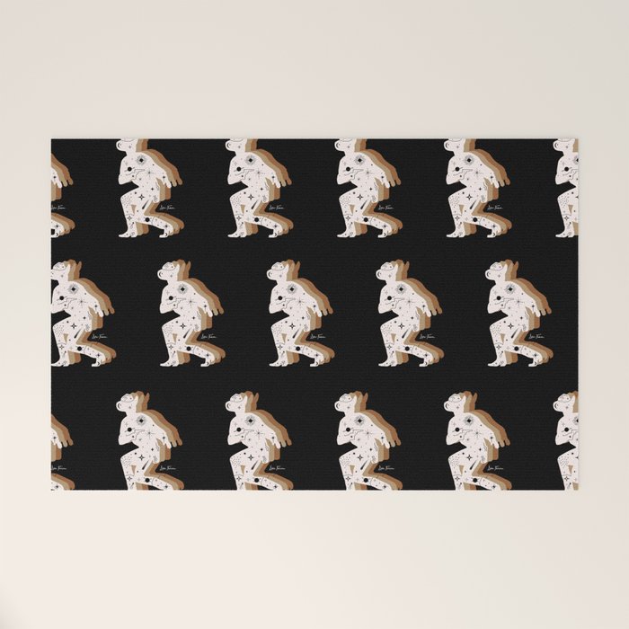 Space Cowboy - Black, white & camel Welcome Mat Gallery Image 1