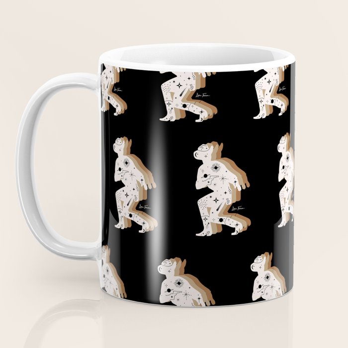 Space Cowboy - Black, white & camel Coffee Mug Gallery Image 3