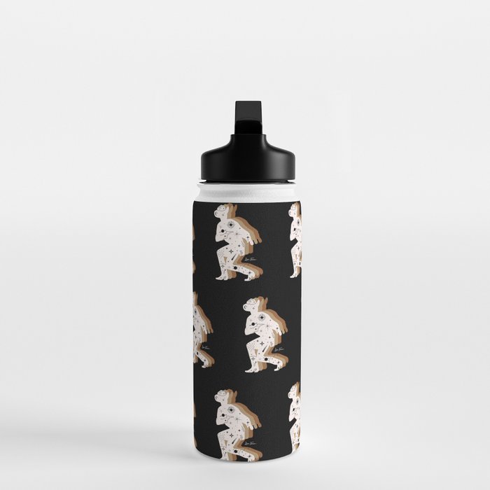 Space Cowboy - Black, white & camel Water Bottle Gallery Image 3