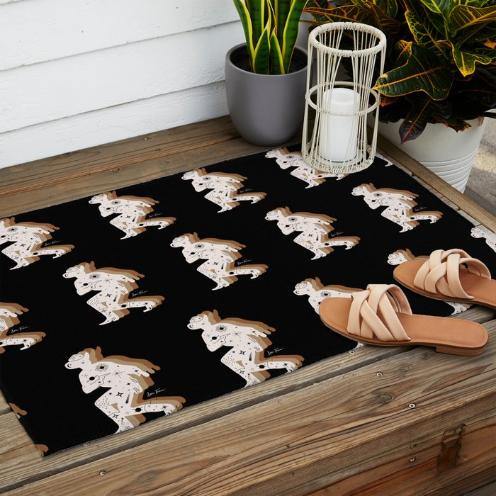 Space Cowboy - Black, white & camel Outdoor Rug Gallery Image 2