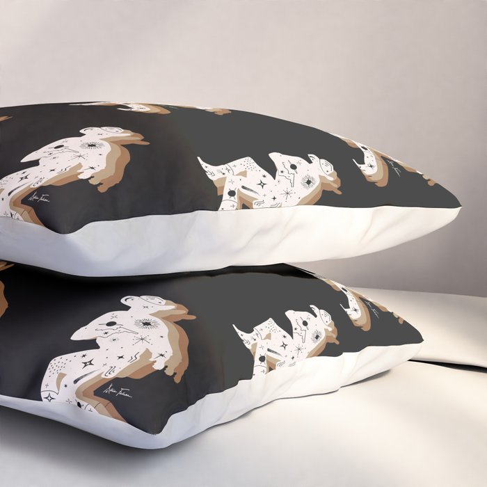 Space Cowboy - Black, white & camel Pillow Sham Gallery Image 3