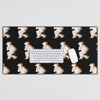 Space Cowboy - Black, white & camel Desk Mat Gallery Image 1