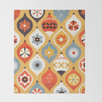 Festive Old-fashioned Christmas Tree Baubles Throw Blanket Gallery Image 2