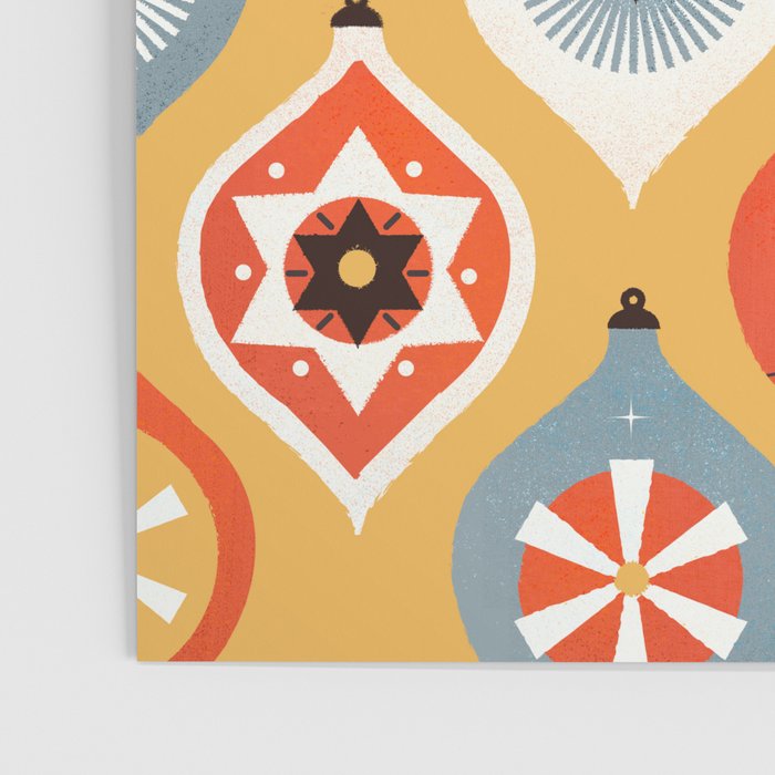 Festive Old-fashioned Christmas Tree Baubles Poster Gallery Image 3