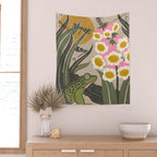 Moonlight Frog and Flowers Wall Tapestry Gallery Image 2
