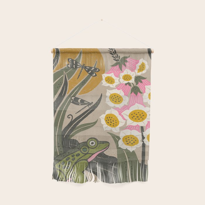 Moonlight Frog and Flowers Wall Hanging Gallery Image 1