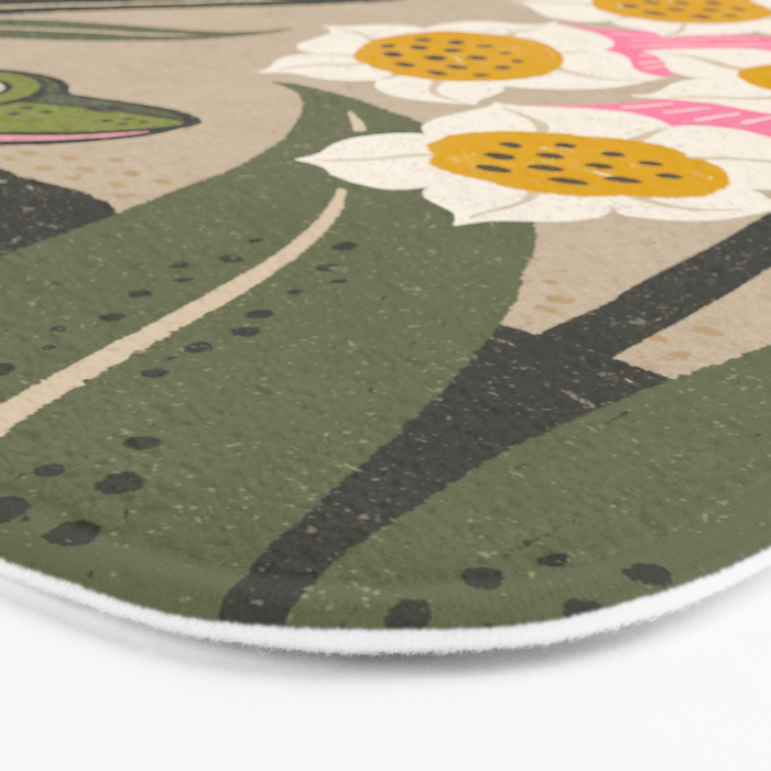 Moonlight Frog and Flowers Bath Mat Gallery Image 3