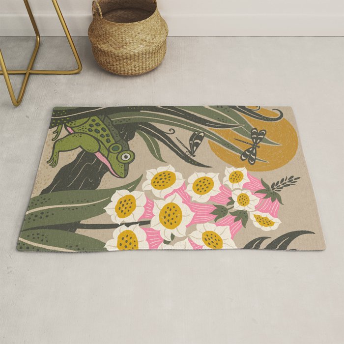 Moonlight Frog and Flowers Rug Gallery Image 1