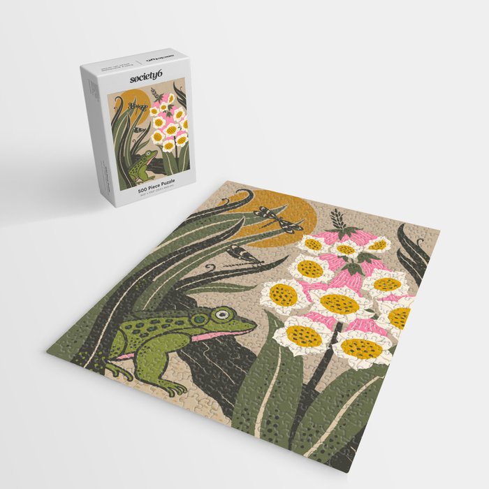 Moonlight Frog and Flowers Jigsaw Puzzle Gallery Image 2