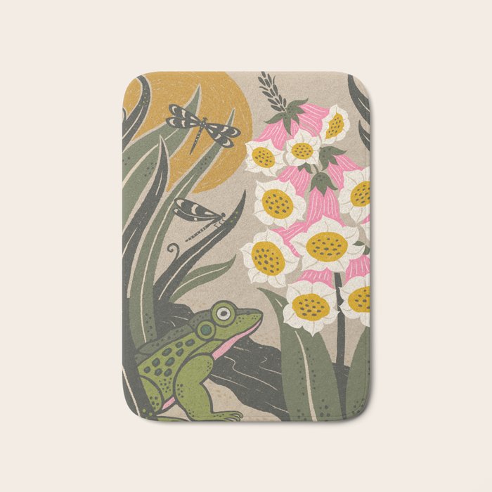 Moonlight Frog and Flowers Bath Mat Gallery Image 1
