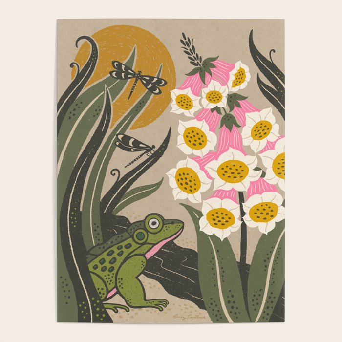 Moonlight Frog and Flowers Poster Gallery Image 4
