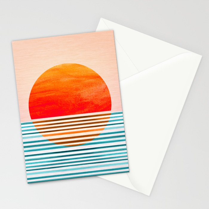 Minimalist Sunset III / Abstract Landscape Stationery Card Gallery Image 2
