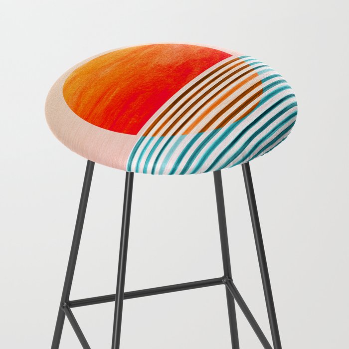 Minimalist Sunset III / Abstract Landscape Stool Gallery Image 2
