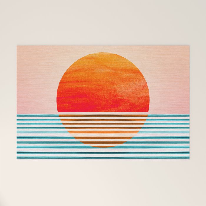 Minimalist Sunset III / Abstract Landscape Welcome Mat Gallery Image 1
