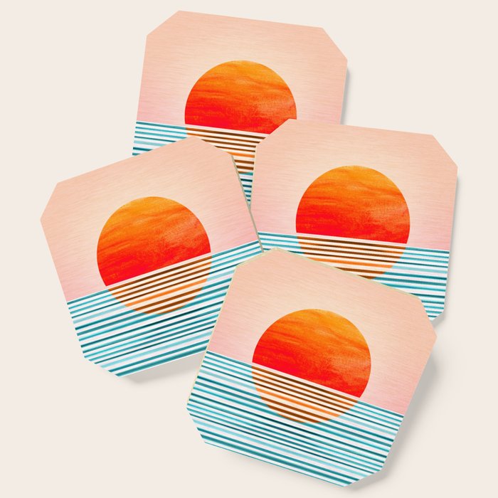 Minimalist Sunset III / Abstract Landscape Coaster Gallery Image 1