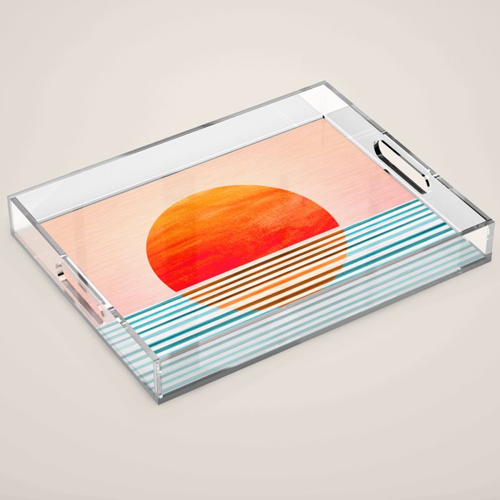 Minimalist Sunset III / Abstract Landscape Acrylic Tray Gallery Image 1