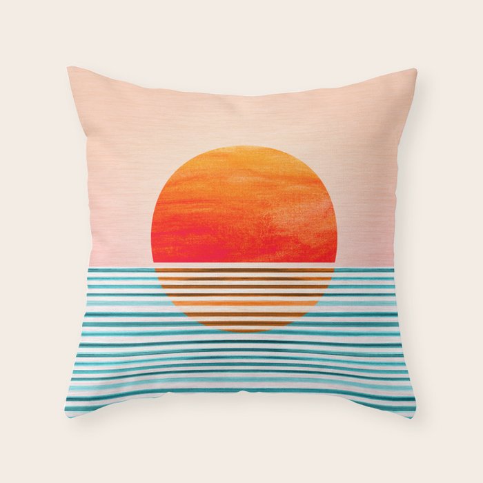 Minimalist Sunset III / Abstract Landscape Throw Pillow Gallery Image 1