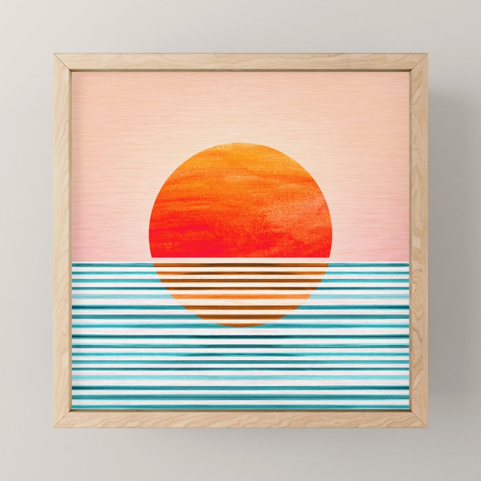 Minimalist Sunset III / Abstract Landscape Mini Art Print Gallery Image 1