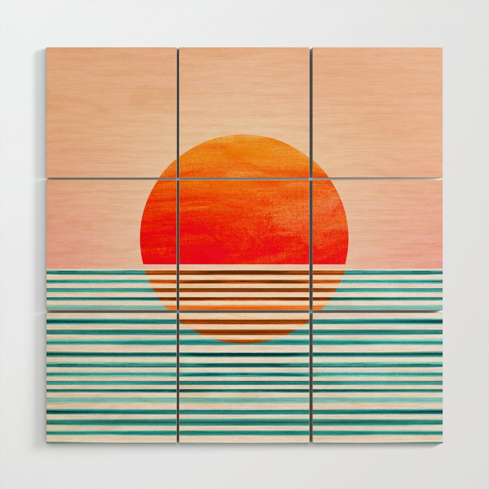 Minimalist Sunset III / Abstract Landscape Wood Wall Art Gallery Image 1