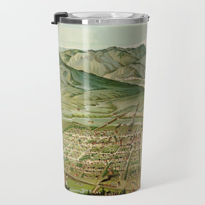 Vintage Colorado Springs and Pikes Peak Map (1890) Travel Mug Gallery Image 3