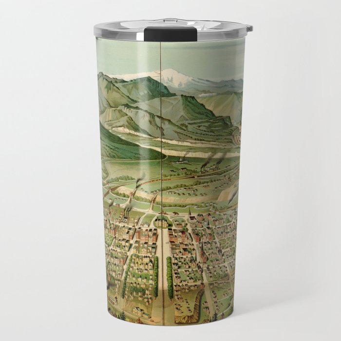 Vintage Colorado Springs and Pikes Peak Map (1890) Travel Mug Gallery Image 1