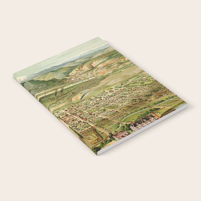 Vintage Colorado Springs and Pikes Peak Map (1890) Notebook – Society6