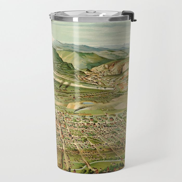 Vintage Colorado Springs and Pikes Peak Map (1890) Travel Mug Gallery Image 2
