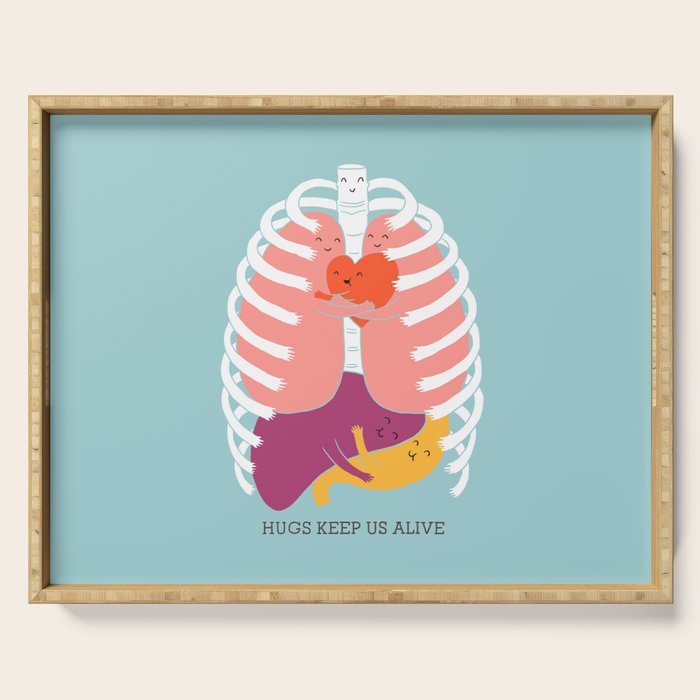 Hugs keep us alive Serving Tray Gallery Image 1
