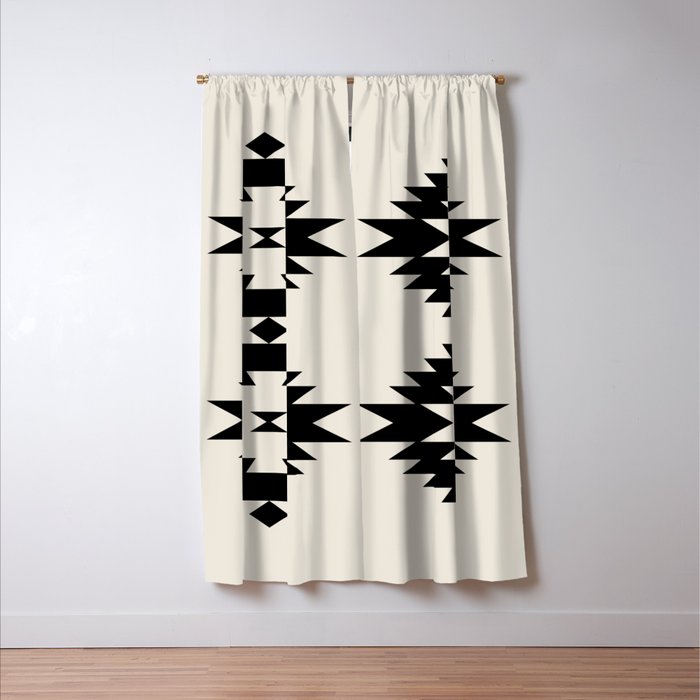 Southwestern Minimalism - Black Neutral Beige Window Curtain Gallery Image 3