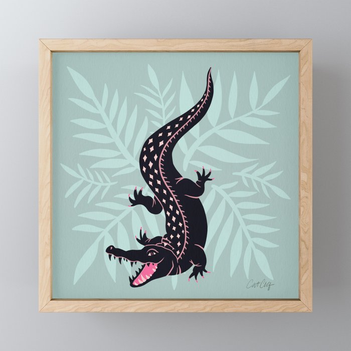 Crocodile - Mint Mini Art Print Gallery Image 1