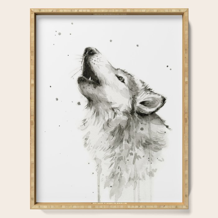 Wolf Howling Serving Tray Gallery Image 1