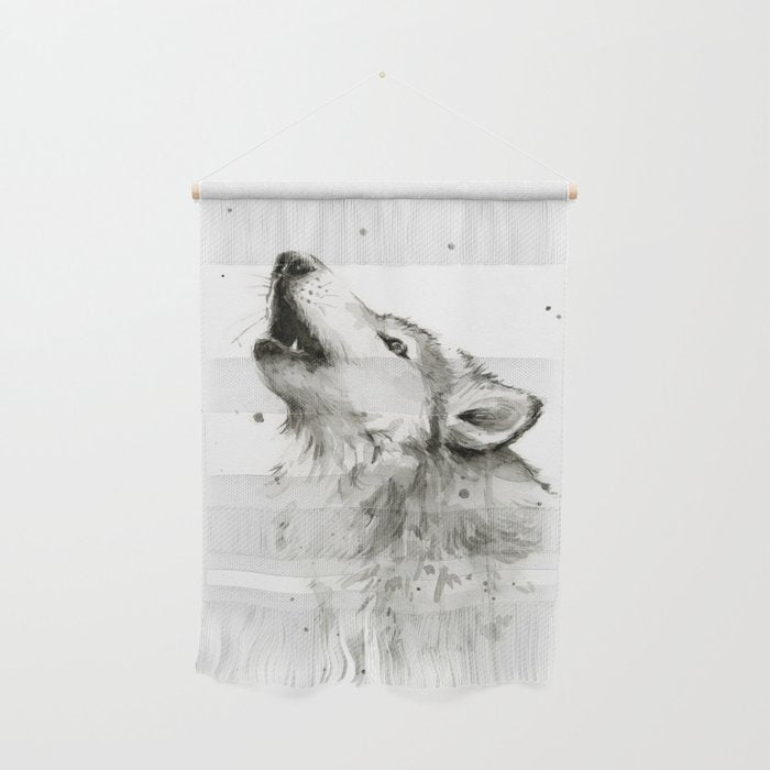Wolf Howling Wall Hanging Gallery Image 1