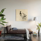 Wolf Howling Wood Wall Art Gallery Image 2