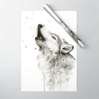 Wolf Howling Wrapping Paper Gallery Image 1