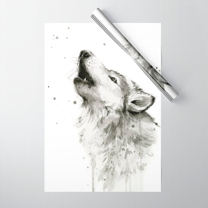 Wolf Howling Wrapping Paper Gallery Image 1