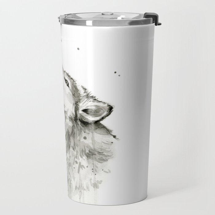 Wolf Howling Travel Mug Gallery Image 2