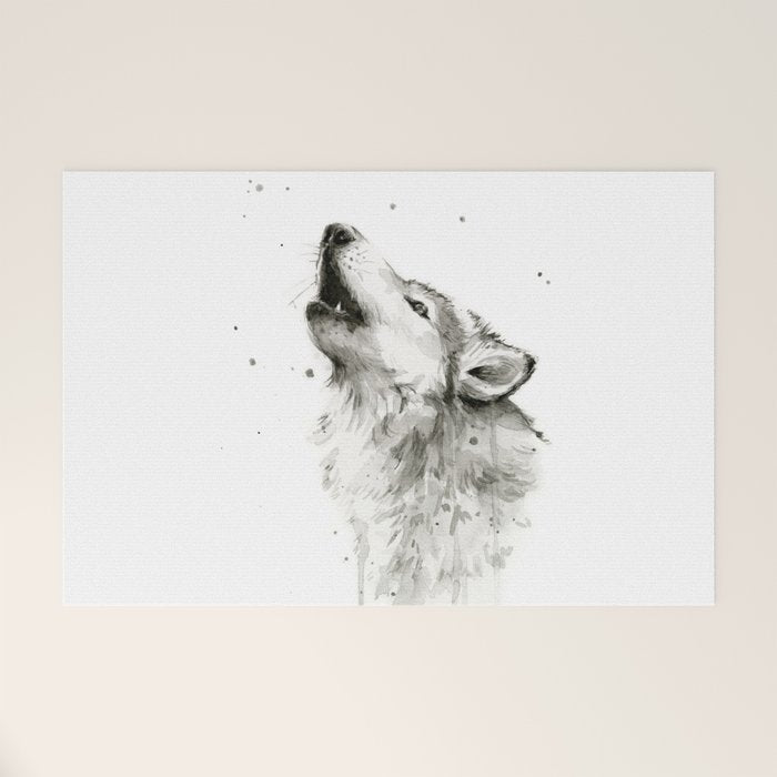 Wolf Howling Welcome Mat Gallery Image 1