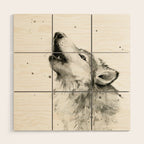 Wolf Howling Wood Wall Art Gallery Image 1