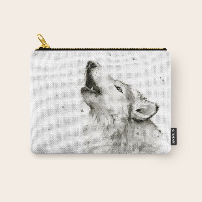 Wolf Howling Carry All Pouch Gallery Image 1