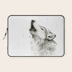 Wolf Howling Laptop Sleeve Gallery Image 1