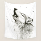 Wolf Howling Wall Tapestry Gallery Image 4