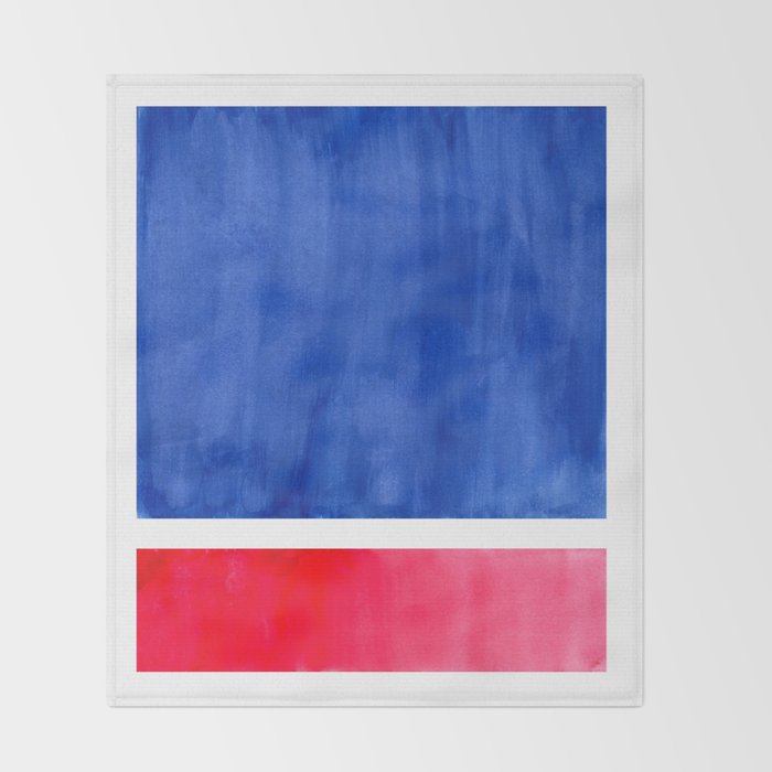 Rothko Abstract Mid Century Modern Minimalist Colorful Simple Nautical Red Blue Throw Blanket Gallery Image 2
