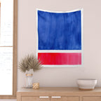 Rothko Abstract Mid Century Modern Minimalist Colorful Simple Nautical Red Blue Wall Tapestry Gallery Image 2