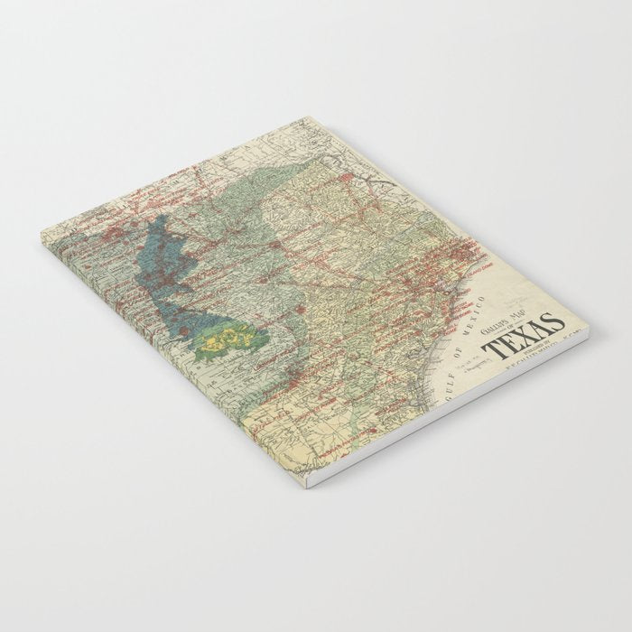 Vintage Map of The Texas Oil and Gas Fields (1920) Notebook Gallery Image 2