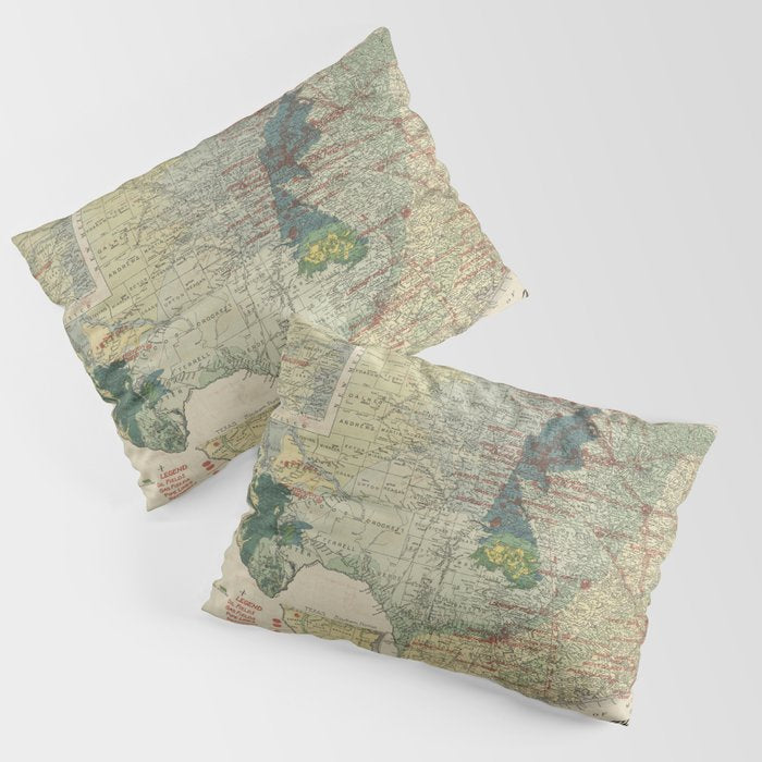Vintage Map of The Texas Oil and Gas Fields (1920) Pillow Sham Gallery Image 3