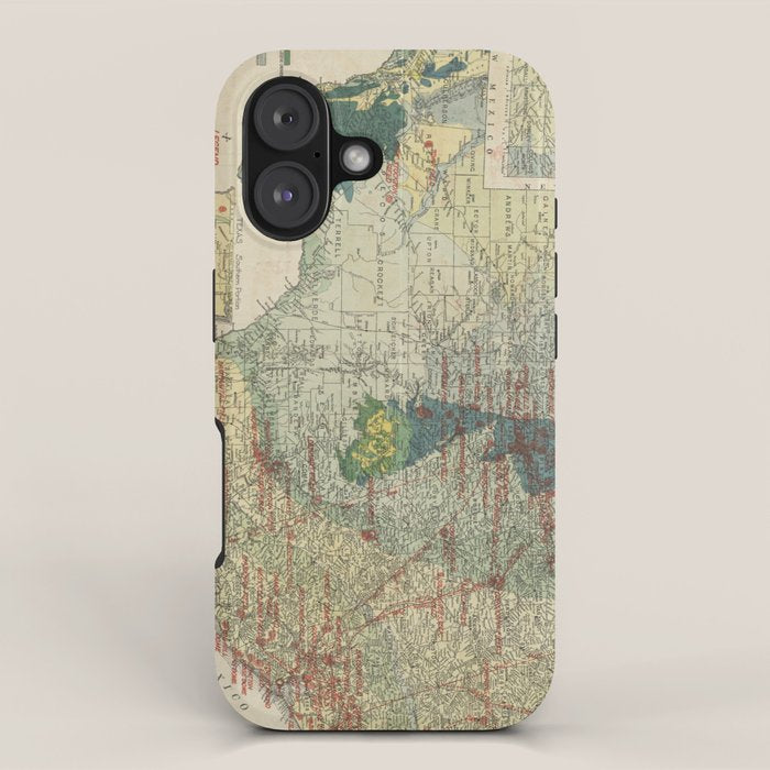 Vintage Map of The Texas Oil and Gas Fields (1920) iPhone Case Gallery Image 1