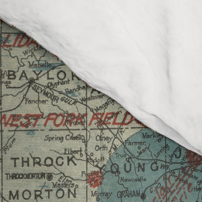 Vintage Map of The Texas Oil and Gas Fields (1920) Comforter Gallery Image 4